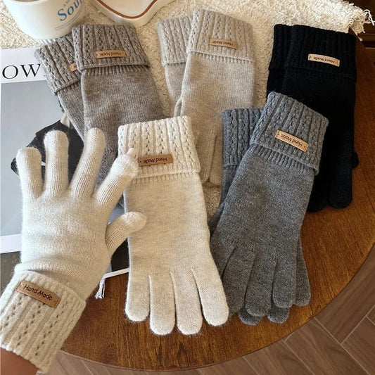 Gants tricotés chauds pour femmes – automne et hiver